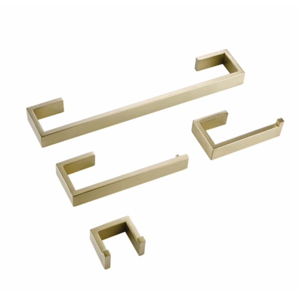Set de 4 piezas modelo Platinium de Accesorios en Acero Inoxidable Color Dorado Set de 4 piezas modelo Platinium de Accesorios en Acero Inoxidable Color Dorado